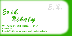 erik mihaly business card